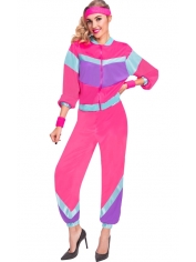 80s Tracksuit Hot Pink - Women 80s Costumes